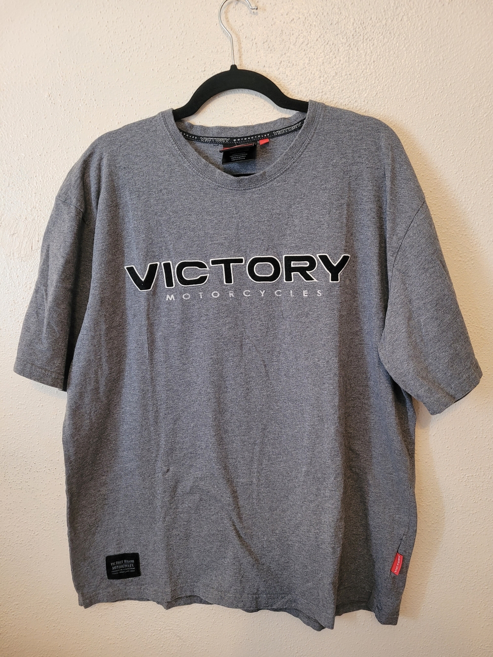 Victory Motorcycles V-Twin Engine Power T Shirt Gray Men's XL 100% Cotton